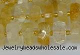 CRB1321 15.5 inches 6*10mm faceted rondelle citrine beads