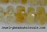 CRB1323 15.5 inches 7*14mm faceted rondelle citrine beads