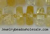 CRB1324 15.5 inches 8*16mm faceted rondelle citrine beads