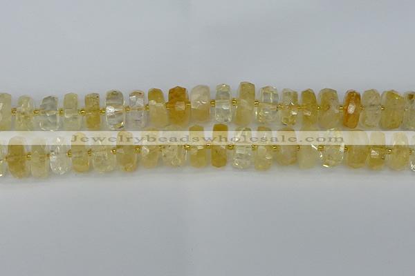 CRB1324 15.5 inches 8*16mm faceted rondelle citrine beads