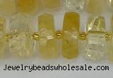 CRB1325 15.5 inches 8*18mm faceted rondelle citrine beads