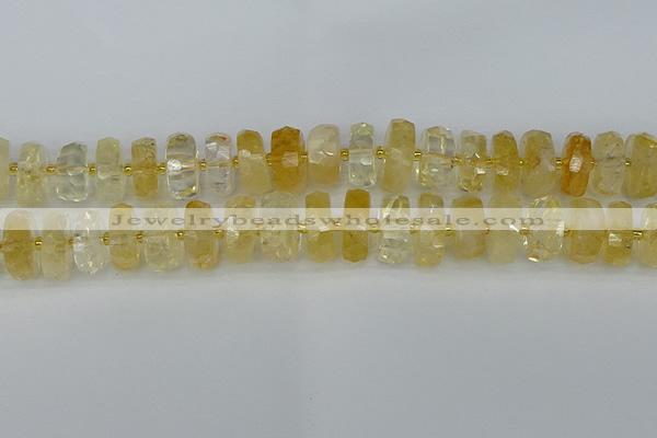 CRB1325 15.5 inches 8*18mm faceted rondelle citrine beads