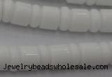 CRB133 15.5 inches 6*12mm & 10*12mm rondelle white porcelain beads