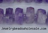 CRB1333 15.5 inches 7*14mm faceted rondelle lavender amethyst beads