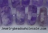 CRB1335 15.5 inches 8*18mm faceted rondelle lavender amethyst beads