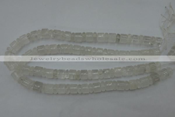 CRB134 15.5 inches 6*12mm & 10*12mm rondelle white crystal beads