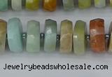 CRB1361 15.5 inches 6*10mm faceted rondelle Chinese amazonite beads