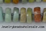 CRB1362 15.5 inches 6*12mm faceted rondelle Chinese amazonite beads