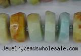 CRB1364 15.5 inches 8*16mm faceted rondelle Chinese amazonite beads