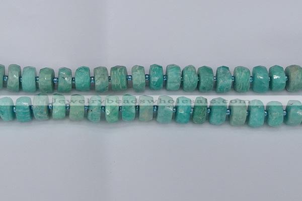 CRB1373 15.5 inches 7*14mm faceted rondelle amazonite beads