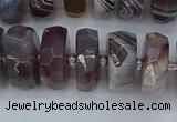 CRB1384 15.5 inches 8*16mm faceted rondelle botswana agate beads