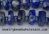 CRB1392 15.5 inches 6*12mm faceted rondelle lapis lazuli beads