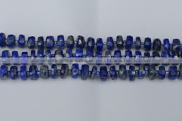 CRB1392 15.5 inches 6*12mm faceted rondelle lapis lazuli beads