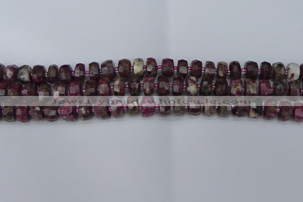 CRB1401 15.5 inches 6*10mm faceted rondelle tourmaline beads