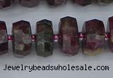 CRB1403 15.5 inches 7*14mm faceted rondelle tourmaline beads