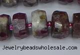 CRB1404 15.5 inches 8*16mm faceted rondelle tourmaline beads