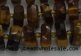 CRB1431 15.5 inches 6*10mm faceted rondelle yellow tiger eye beads