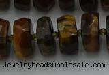 CRB1433 15.5 inches 7*14mm faceted rondelle yellow tiger eye beads