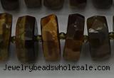 CRB1434 15.5 inches 8*16mm faceted rondelle yellow tiger eye beads