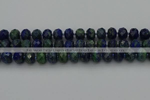 CRB1455 15.5 inches 10*14mm faceted rondelle chrysocolla beads