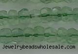 CRB1458 15.5 inches 4*6mm faceted rondelle green fluorite beads