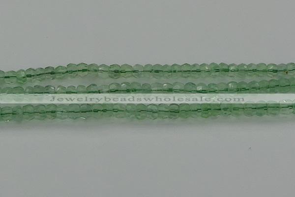 CRB1458 15.5 inches 4*6mm faceted rondelle green fluorite beads