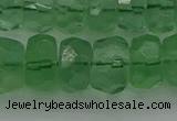 CRB1461 15.5 inches 6*12mm faceted rondelle green fluorite beads