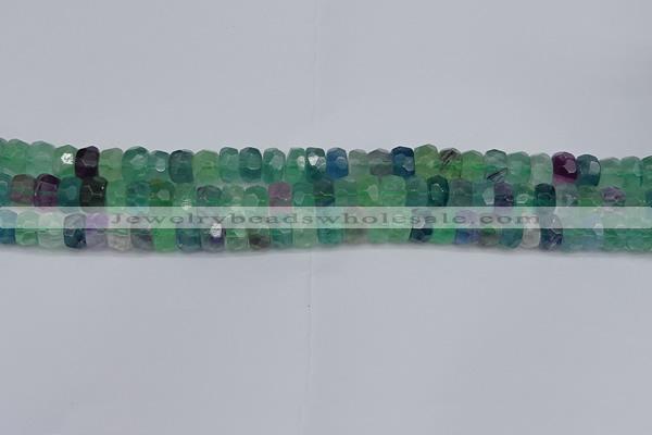 CRB1463 15.5 inches 4*6mm faceted rondelle fluorite beads