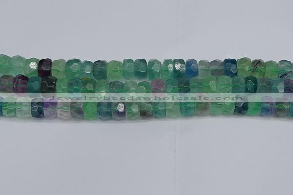 CRB1465 15.5 inches 6*10mm faceted rondelle fluorite beads