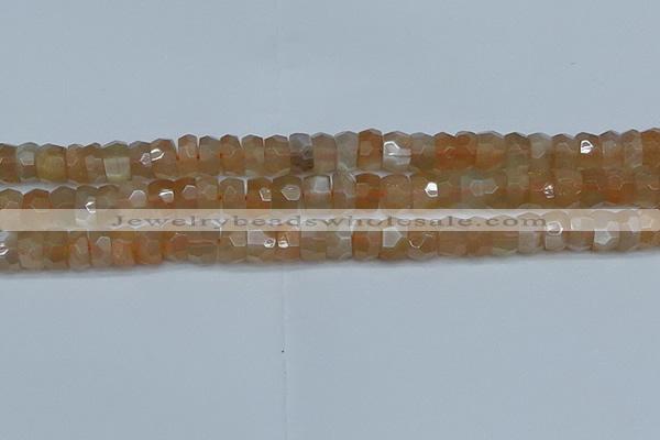 CRB1469 15.5 inches 5*8mm faceted rondelle moonstone beads