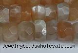 CRB1470 15.5 inches 6*10mm faceted rondelle moonstone beads