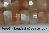 CRB1471 15.5 inches 6*12mm faceted rondelle moonstone beads