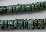 CRB170 15.5 inches 4*10mm – 7*10mm rondelle green picture jasper beads