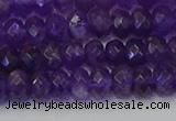 CRB1804 15.5 inches 4*6mm faceted rondelle amethyst beads