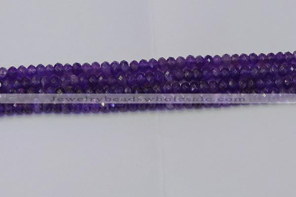 CRB1804 15.5 inches 4*6mm faceted rondelle amethyst beads