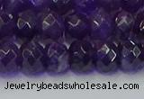 CRB1805 15.5 inches 5*8mm faceted rondelle amethyst beads