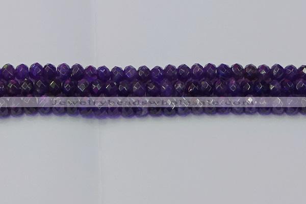 CRB1805 15.5 inches 5*8mm faceted rondelle amethyst beads