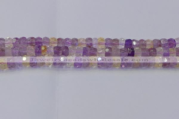 CRB1809 15.5 inches 6*10mm faceted rondelle ametrine beads