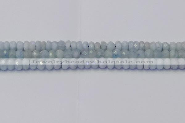 CRB1826 15.5 inches 5*7mm faceted rondelle aquamarine beads