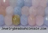 CRB1829 15.5 inches 5*8mm faceted rondelle morganite beads