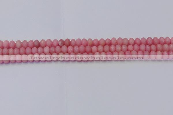 CRB1848 15.5 inches 4*6mm faceted rondelle pink opal beads