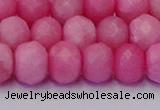 CRB1850 15.5 inches 6*10mm faceted rondelle pink opal beads