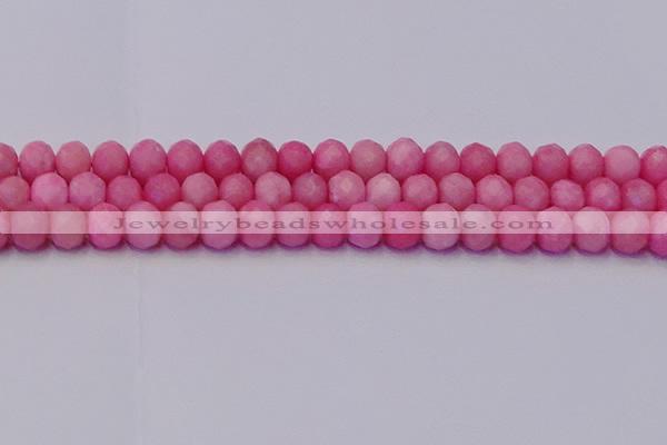 CRB1850 15.5 inches 6*10mm faceted rondelle pink opal beads