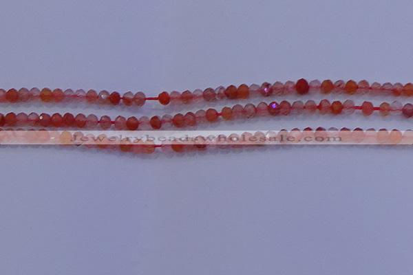 CRB1860 15.5 inches 2*3mm faceted rondelle south red agate beads