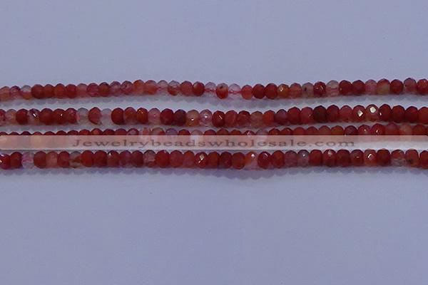 CRB1861 15.5 inches 2.5*4mm faceted rondelle south red agate beads