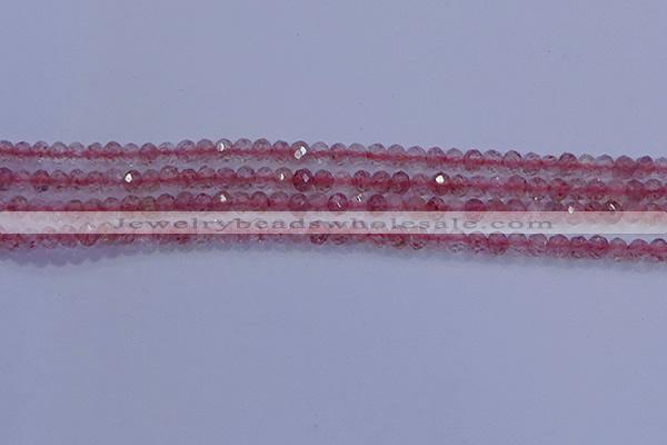 CRB1863 15.5 inches 2*3mm faceted rondelle strawberry quartz beads