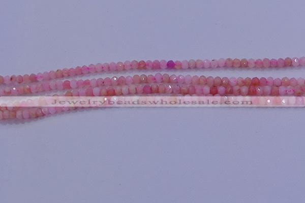 CRB1875 15.5 inches 2*3mm faceted rondelle pink opal beads