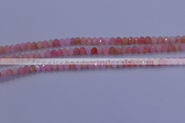 CRB1876 15.5 inches 2.5*4mm faceted rondelle pink opal beads