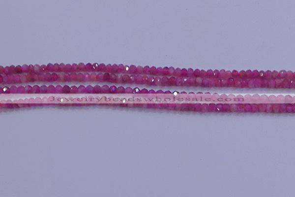 CRB1878 15.5 inches 2*3mm faceted rondelle red tourmaline beads