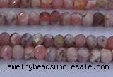 CRB1881 15.5 inches 2*3mm faceted rondelle rhodochrosite beads